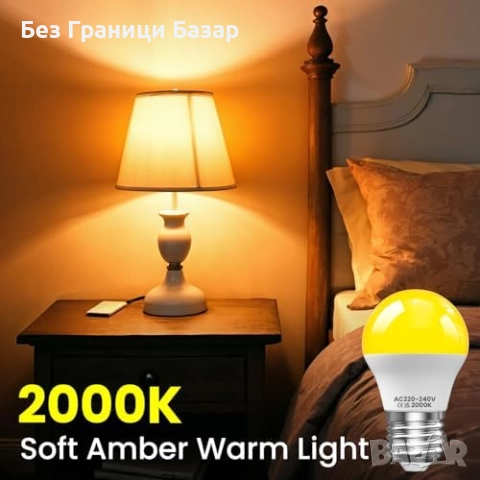 Нови LED крушки E27 3W G45 2000K топла кехлибарена светлина – 4 броя, снимка 3 - Крушки - 52272899