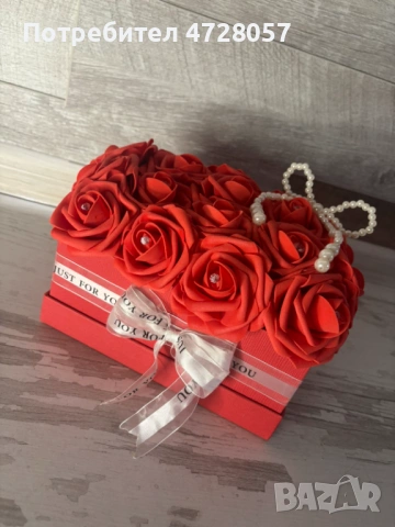 Вечни букети в кутия , снимка 9 - Изкуствени цветя - 53350763