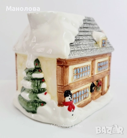 Ръчно рисувана фина керамична латиера Annie Row, Collectable Christmas., снимка 2 - Други ценни предмети - 52437864