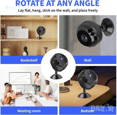 2K 4MP Охранителна WiFi Камера Hiseeu – 360° Въртяща се, Цветно нощно виждане и AI Проследяване, снимка 5 - HD камери - 53165455