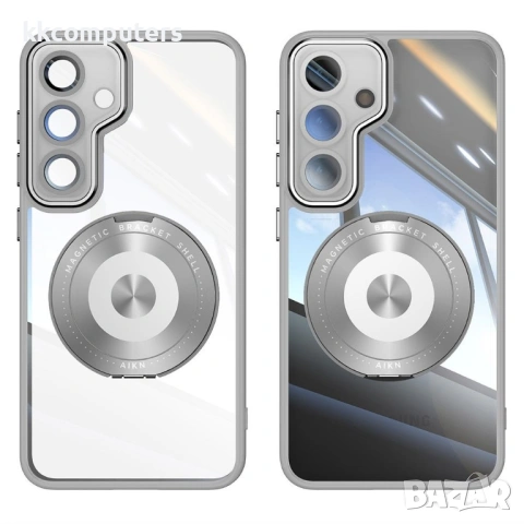 Магнитен Калъф за Samsung Galaxy A37 5G с Въртящ се Пръстен - PC+TPU, 360° стойка, Със стъкло, 6 цвя, снимка 5 - Калъфи, кейсове - 54053313