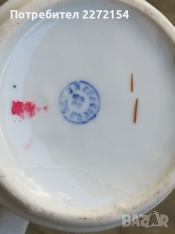 Порцеланов чайник с капак, снимка 5 - Антикварни и старинни предмети - 51356266