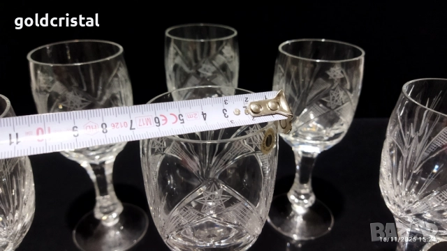 Кристални чаши, снимка 4 - Антикварни и старинни предмети - 32925317