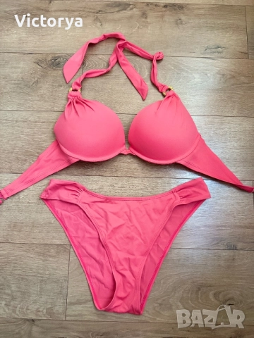 Бански цвят корал с повдигащ ефект, снимка 3 - Бански костюми - 51461758