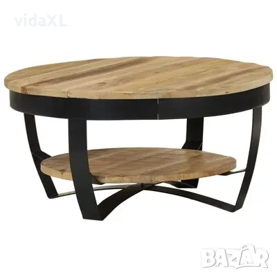 vidaXL Маса за кафе от грубо мангово дърво масив, 65x32 cм（SKU:244675, снимка 1