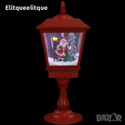 Декоративна коледна лампа с Дядо Коледа, падащ сняг и мелодии, снимка 5 - Декорация за дома - 52251118