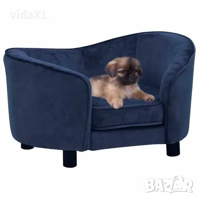 vidaXL Кучешки диван, син, 69x49x40 см, плюш（SKU:171023）, снимка 2 - За кучета - 49001955