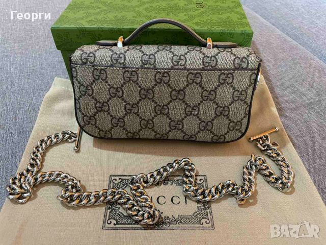 Оригинална Gucci Petite мини Чанта За Рамо Кожа Гучи Mini Горна Дръжка, снимка 6 - Чанти - 46603200