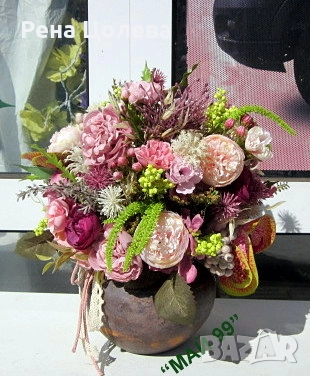 Аранжировка с цветя, снимка 2 - Подаръци за жени - 51952295