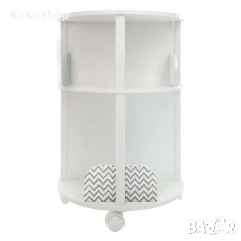 Детска кръгла етажерка на колелца 40х40х59 см., снимка 2 - Мебели за детската стая - 50437059