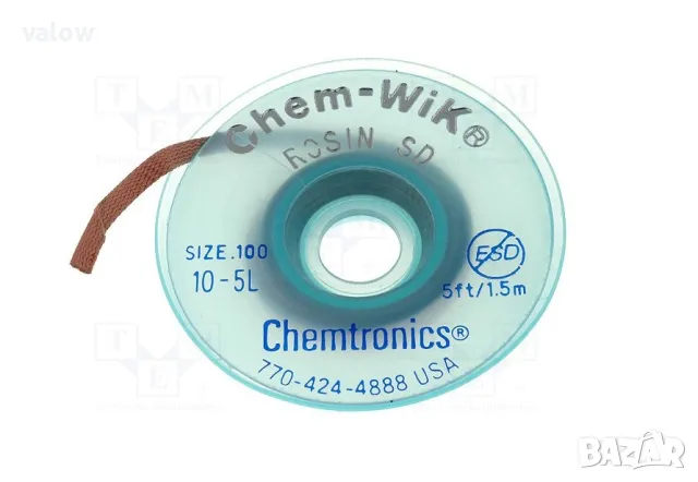 Медна ширмовка оплетка за разпояване Chemtronics 1,5m 2,8mm, снимка 1 - Други инструменти - 48254786