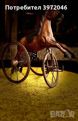 Антикварно конче велосипед от 19 век , снимка 2 - Антикварни и старинни предмети - 49694129