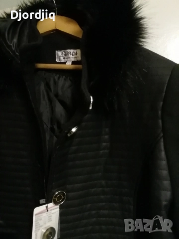 НОВО черно палто ХХЛ, снимка 5 - Палта, манта - 52318609