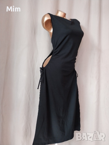 XL / XXL Черна миди  рокля , снимка 4 - Рокли - 45068683