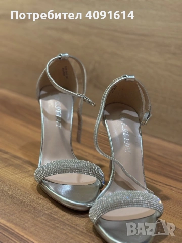 Сребърни токове, снимка 4 - Дамски елегантни обувки - 53141313