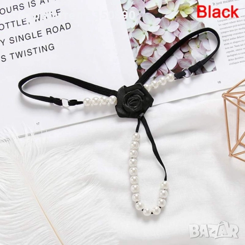 Стимулиращи еротични прашки с роза и перлени топчета - Код:1320, снимка 4 - Бельо - 51988619