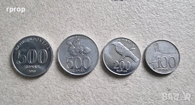 Индонезия .500, 500 ,200 и 100 рупии. 4 бр.