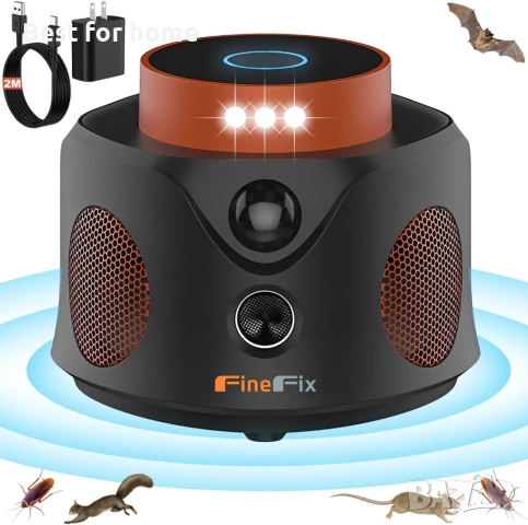 FINEFIX Ултразвуков репелент  за мишки, за прилепи, за гризачи и др.- 100% ХУМАННО