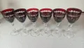 Червен кристал, ракиен комплект от 6 бр, Полша, снимка 3