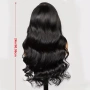 Черна синтетична чуплива перука 75 см с дантелена зона 13x4, снимка 3