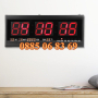 Голям LED електронен стенен часовник с термометър и календар 49 см