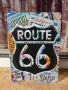 Метална табела кола Route 66 път магистрала номера Америка, снимка 1 - Декорация за дома - 45408638