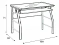 Компютърно бюро стъклено Halmar B18 (100х60х75), снимка 3