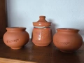 Традиционни битови гърненца за мед и кисело мляко (3 броя), снимка 1