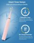 Нова Розова акумулаторна електрическа четка за зъби възрастни Грижа уста, снимка 5