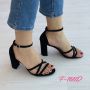 Разкош и Удобство: Изискани черни дамски сандали с ток, снимка 1 - Сандали - 45735121