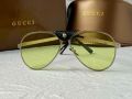 Gucci 2024 мъжки слънчеви очила авиатор с кожа 5 цвята, снимка 11
