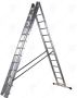 Трираменна алуминиева стълба DRABEST 3x13  раб. височина  8,61 м , снимка 1
