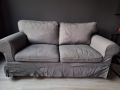 Сив двуместен диван Икеа, снимка 1 - Дивани и мека мебел - 45342182