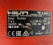 Hilti TE 4-A22 - Акумулаторен перфоратор 2x22V 5.2A перфектен!, снимка 6