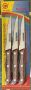 Комплект кухненски ножове кафява дръжка 3бр / 9987, снимка 1 - Прибори за хранене, готвене и сервиране - 45994563