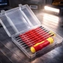 Професионален комплект двустранни изолирани отвертки с дръжка - 14в1, снимка 3
