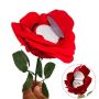 червена роза с кутия от кадифе плюш кутийка за пръстен бижу подарък, снимка 1