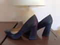 Дамски елегантни обувки с висок дебел ток, снимка 1 - Дамски обувки на ток - 45113139