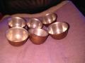 Медно канче за кафе Н-110мм фи 75мм с 6 медни чаши Н-45мм и фи 75мм нови, снимка 3