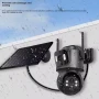 Външна камера с 2 лещи 4MP ICSee соларна камера широкоъгълна WIFI, снимка 3