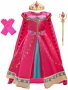 Нов Детски костюм принцеса розов комплект с тиара пръчка ръкавици 5/6 години, снимка 1