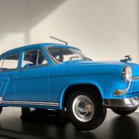 Ретро автомобил, GAZ – 21 VOLGA BLUE – 1959. Мащаб 1:24 см., снимка 4 - Колекции - 45160724