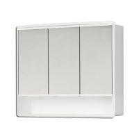 Бял шкаф за баня с огледала и три вратички, снимка 1 - Шкафове - 45129859