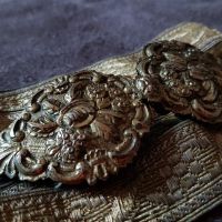 Възрожденски уникални сребърни пафти с позлата и сърмен колан пафта носия  19 век, снимка 8 - Антикварни и старинни предмети - 45935453