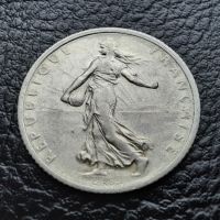 Стара сребърна монета 1 франк 1916 г. Франция- перфектна!, снимка 3 - Нумизматика и бонистика - 45493972