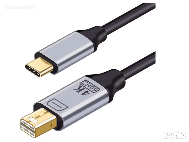 НОВ! USB C към Mini Displayport кабел 1.8м 4K 60Hz , снимка 1