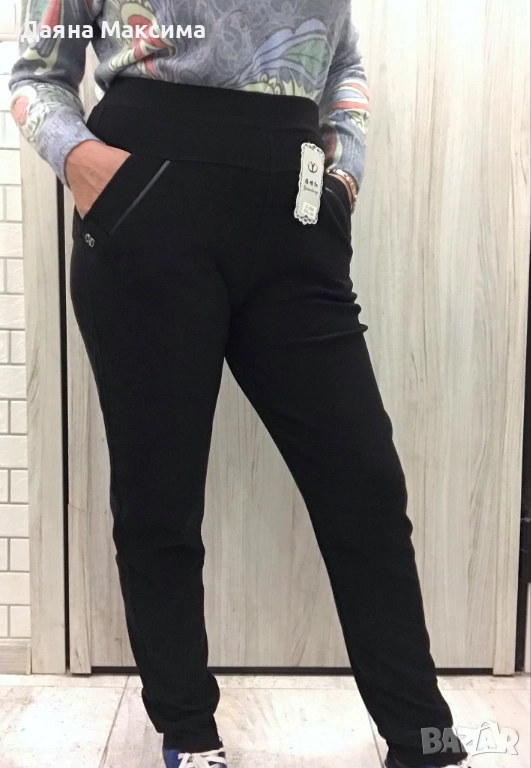 3/4ХЛ и 4/5ХЛ черен панталон💥неватиран плътен, снимка 1