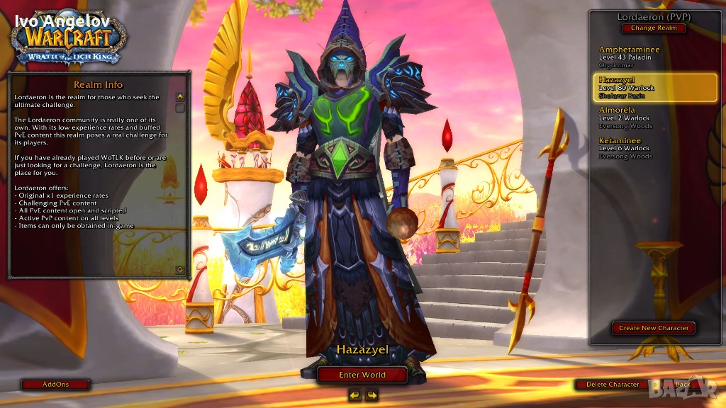 World of Warcraft Warmane WRATH OF THE LICH KING LORDAERON x1, снимка 1