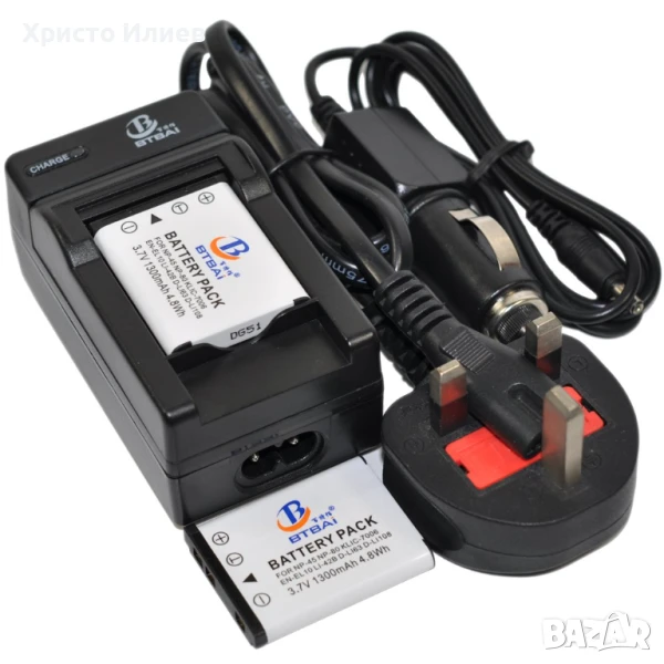 LI-40B батерия 2бр и зарядно за Olympus Stylus и Tough фотоапарати, снимка 1