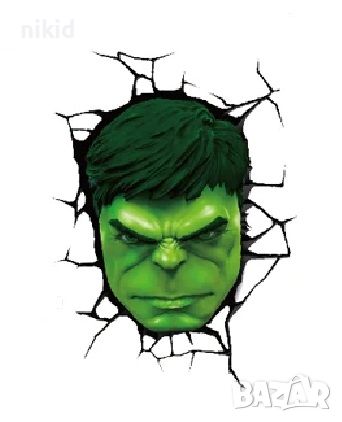 Хълк Hulk Глава малък самозалепващ стикер за стена мебел автомобил авто декор , снимка 1